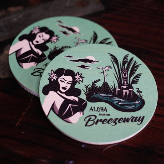 Breezeway Cocktail Hour Hut Coaster Set